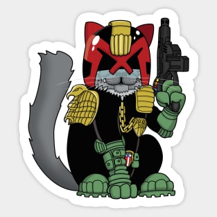 Mort Dredd - Cat Dredd - The PAW is the law! Sticker